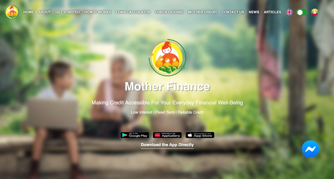 Mother Finance website